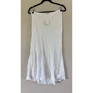 Intimately Free People L Clean Ivory Bias Half Slip Skirt Crinkle Boho Cottage